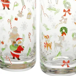 Vintage Santa and Friends Drinking Glasses, Set of 4