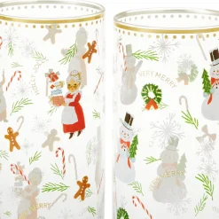 Vintage Santa and Friends Drinking Glasses, Set of 4