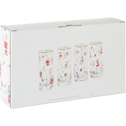 Vintage Santa and Friends Drinking Glasses, Set of 4