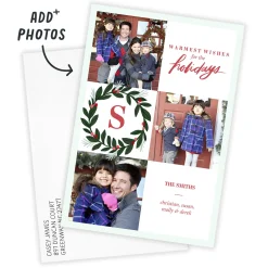 Warmest Wishes Flat Christmas Photo Card