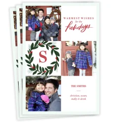 Warmest Wishes Flat Christmas Photo Card