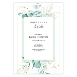 Watercolor Eucalyptus Bridal Shower Invitation