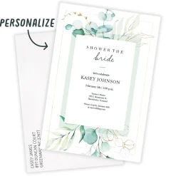 Watercolor Eucalyptus Bridal Shower Invitation
