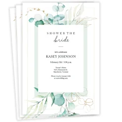Watercolor Eucalyptus Bridal Shower Invitation
