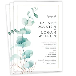 Watercolor Eucalyptus Wedding Invitation