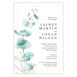 Watercolor Eucalyptus Wedding Invitation