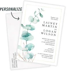 Watercolor Eucalyptus Wedding Invitation
