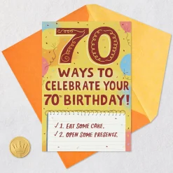 Ways to Celebrate Funny Pop-Up 70th Birthday Card