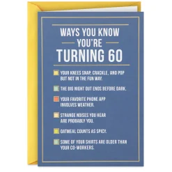 Ways to Know You're Turning 60 Birthday Card