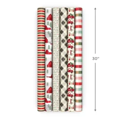 Weathered and Warm 6-Pack Assorted Holiday Wrapping Paper Roll Bundle, 180 sq. ft. total