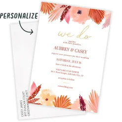 We Do Pink Florals Wedding Invitation