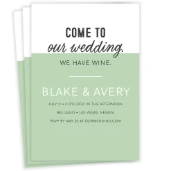 We Have Wine Flat Wedding Invitation