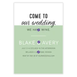 We Have Wine Flat Wedding Invitation