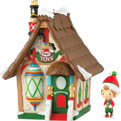 Welcome to Elfville Tony's Toys Ornaments, Set of 2
