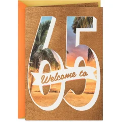 Welcome to 65 Tropical Sunset 65th Birthday Card