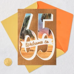 Welcome to 65 Tropical Sunset 65th Birthday Card