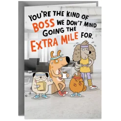 We'll Go the Extra Mile Funny Boss's Day Card