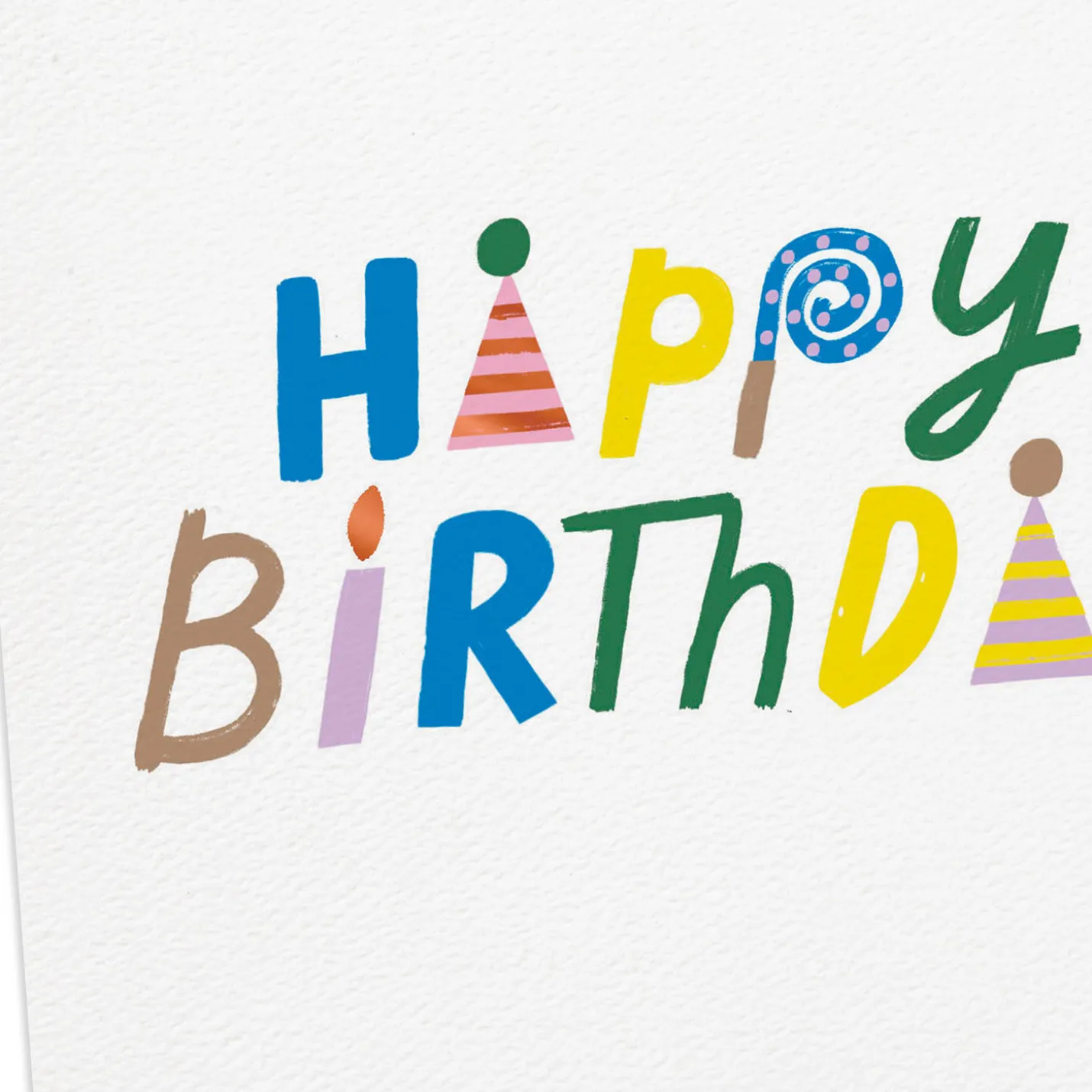 Whimsical Lettering Happy Birthday to You Birthday Card
