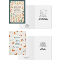 Whimsical Florals Assorted Religious Birthday Cards, Box of 12
