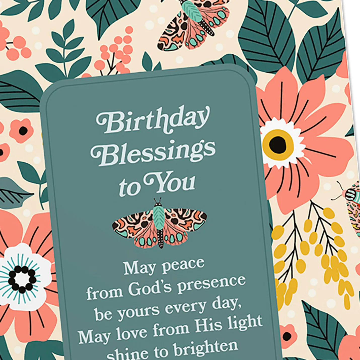 Whimsical Florals Assorted Religious Birthday Cards, Box of 12