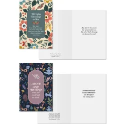 Whimsical Florals Assorted Religious Birthday Cards, Box of 12