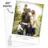 White Accent Lines Flat Christmas Photo Card