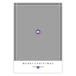White Accent Lines Flat Christmas Photo Card