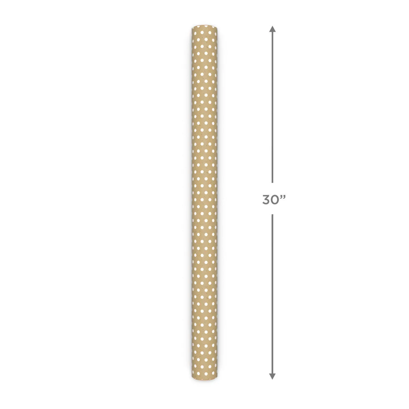 White and Black Dots on Kraft Reversible Wrapping Paper Roll, 17.5 sq. ft.