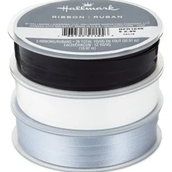 White/Black/Silver 3-Pack Curling Ribbon, 108'