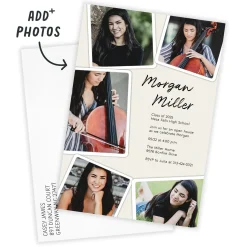 White Frames Photo Collage Graduation Invitation