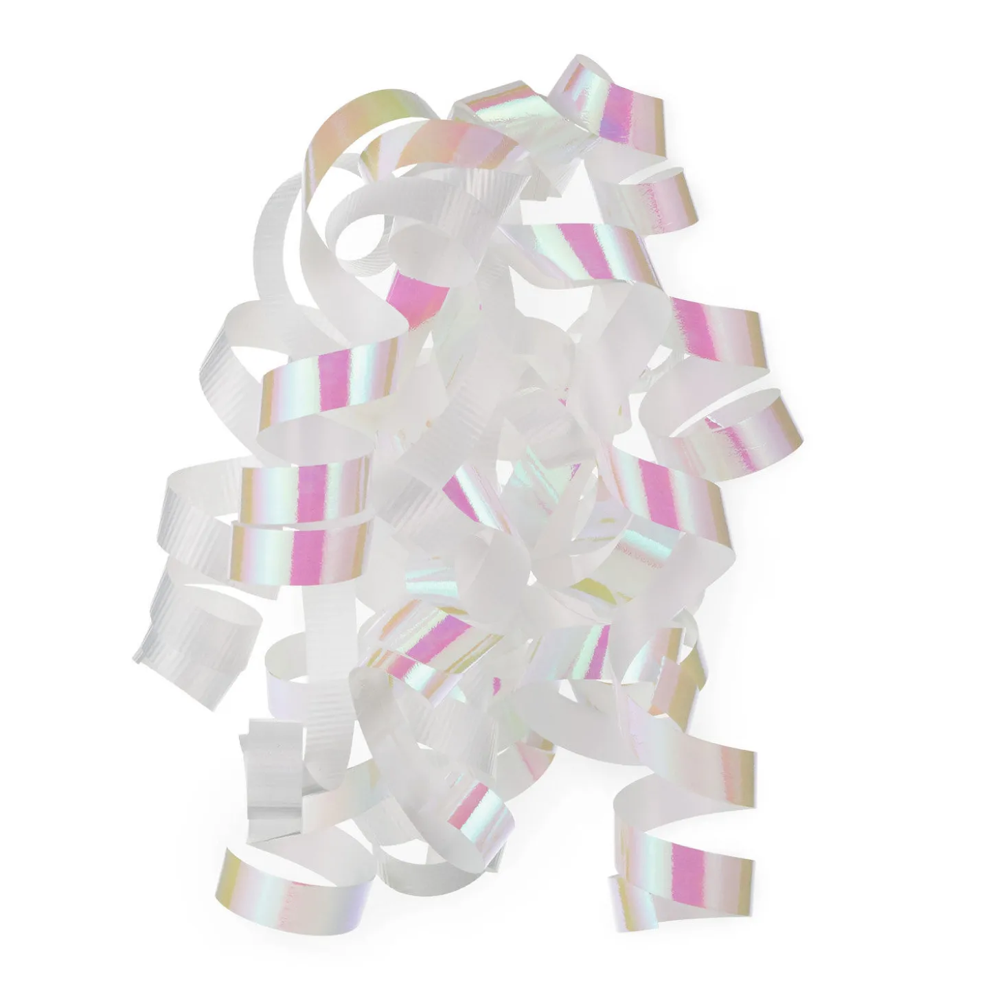 6.5" White/Iridescent Curly Ribbon Gift Bow