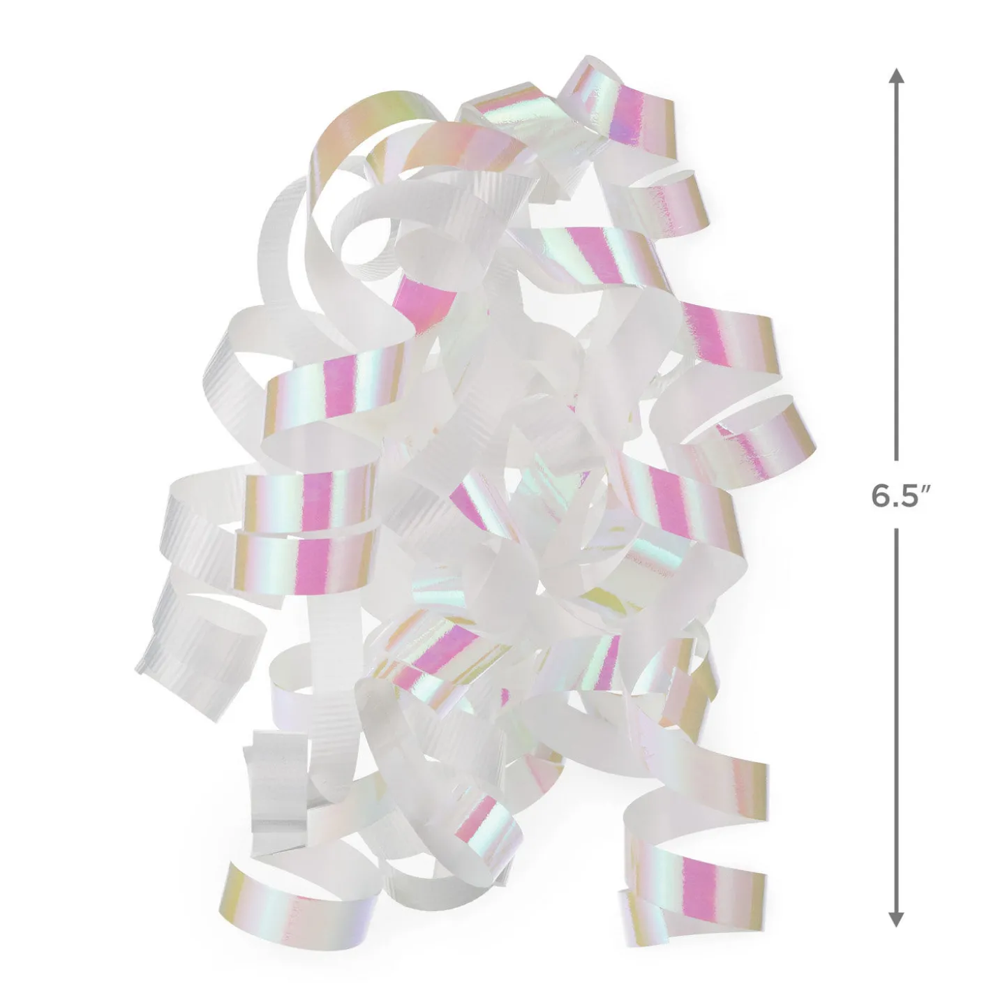 6.5" White/Iridescent Curly Ribbon Gift Bow