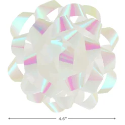 4.6" White Iridescent Gift Bow