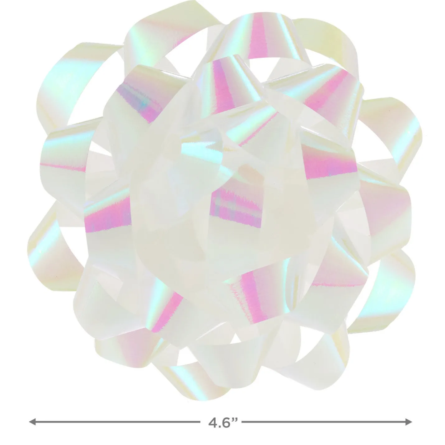 4.6" White Iridescent Gift Bow