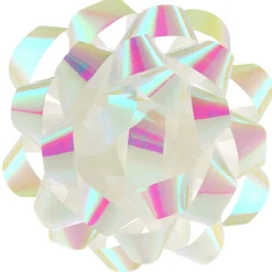 4.6" White Iridescent Gift Bow