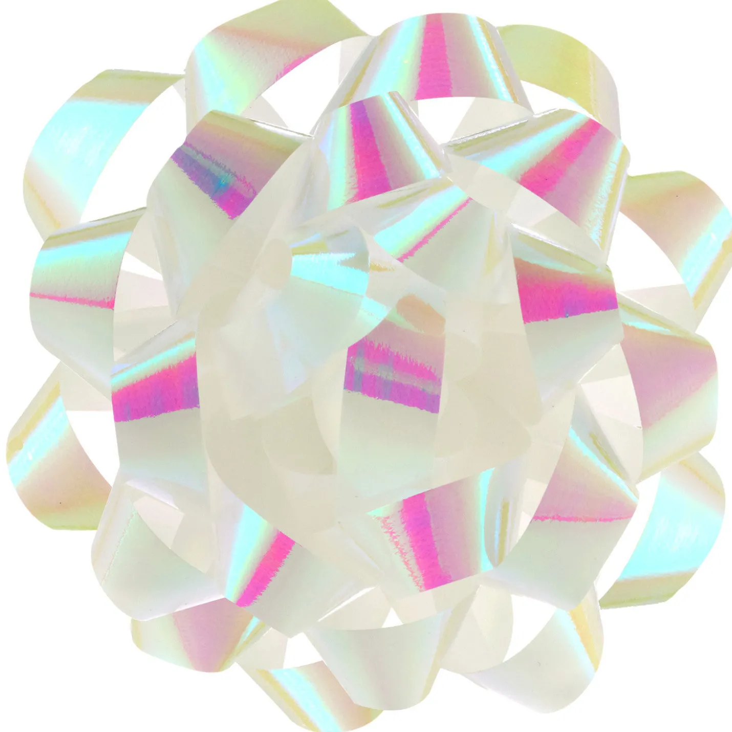 4.6" White Iridescent Gift Bow
