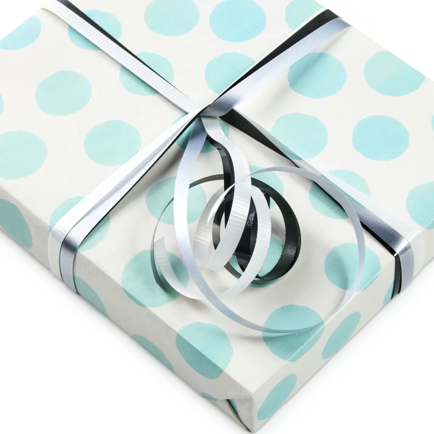 White/Matte Silver/Metallic Black 3-Pack Curling Ribbon, 90' total
