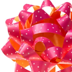 4.6" White Mini Dots on Pink Gift Bow