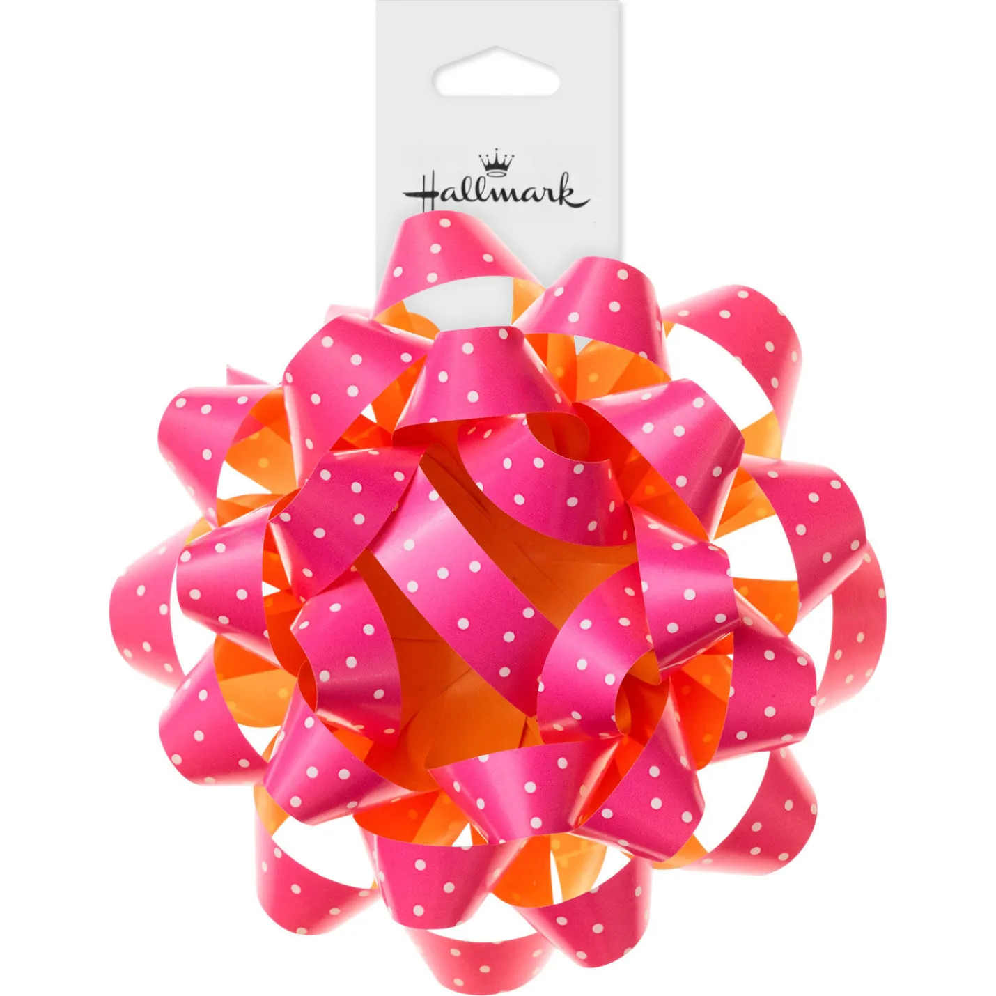 4.6" White Mini Dots on Pink Gift Bow
