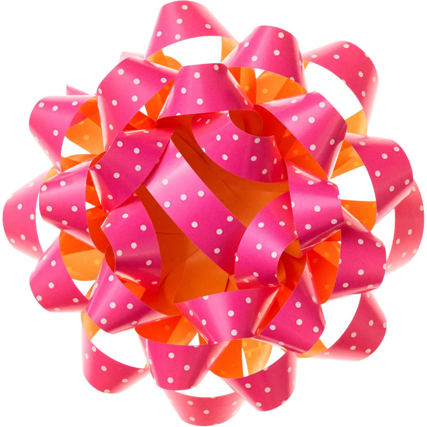 4.6" White Mini Dots on Pink Gift Bow