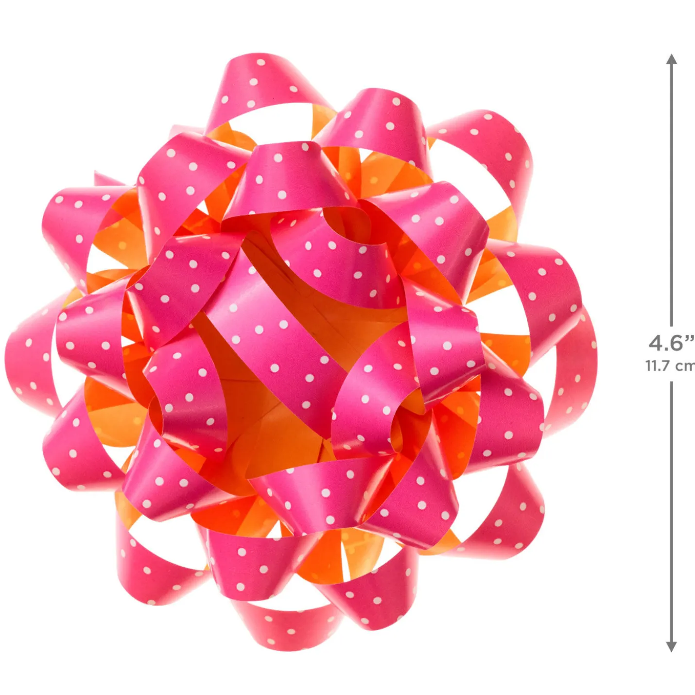 4.6" White Mini Dots on Pink Gift Bow