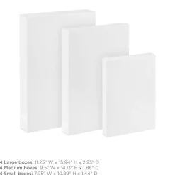 White 12-Pack Small, Medium and Large Gift Boxes Assortment