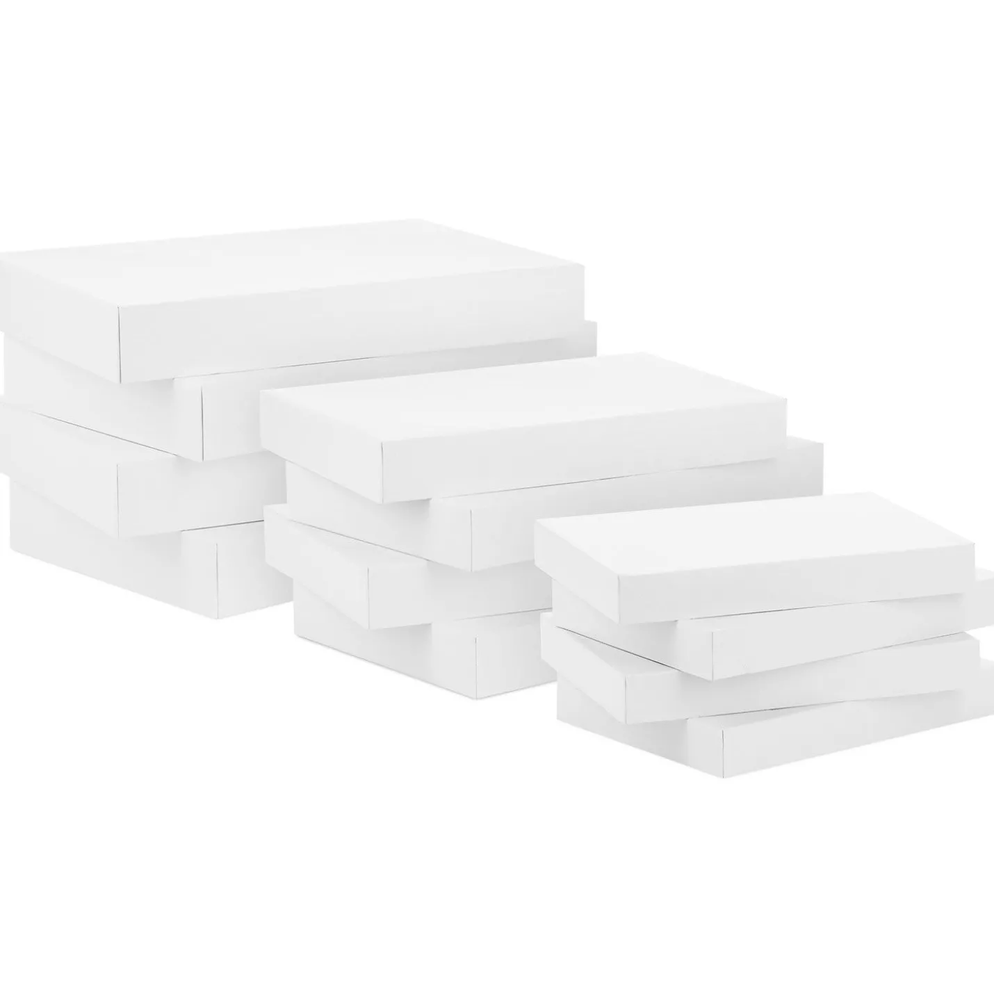 White 12-Pack Small, Medium and Large Gift Boxes Assortment