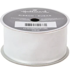 White 1.5" Satin-Edge Sheer Ribbon, 12.9'