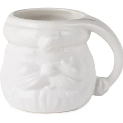 White Sculpted Santa Mug, 8 oz.