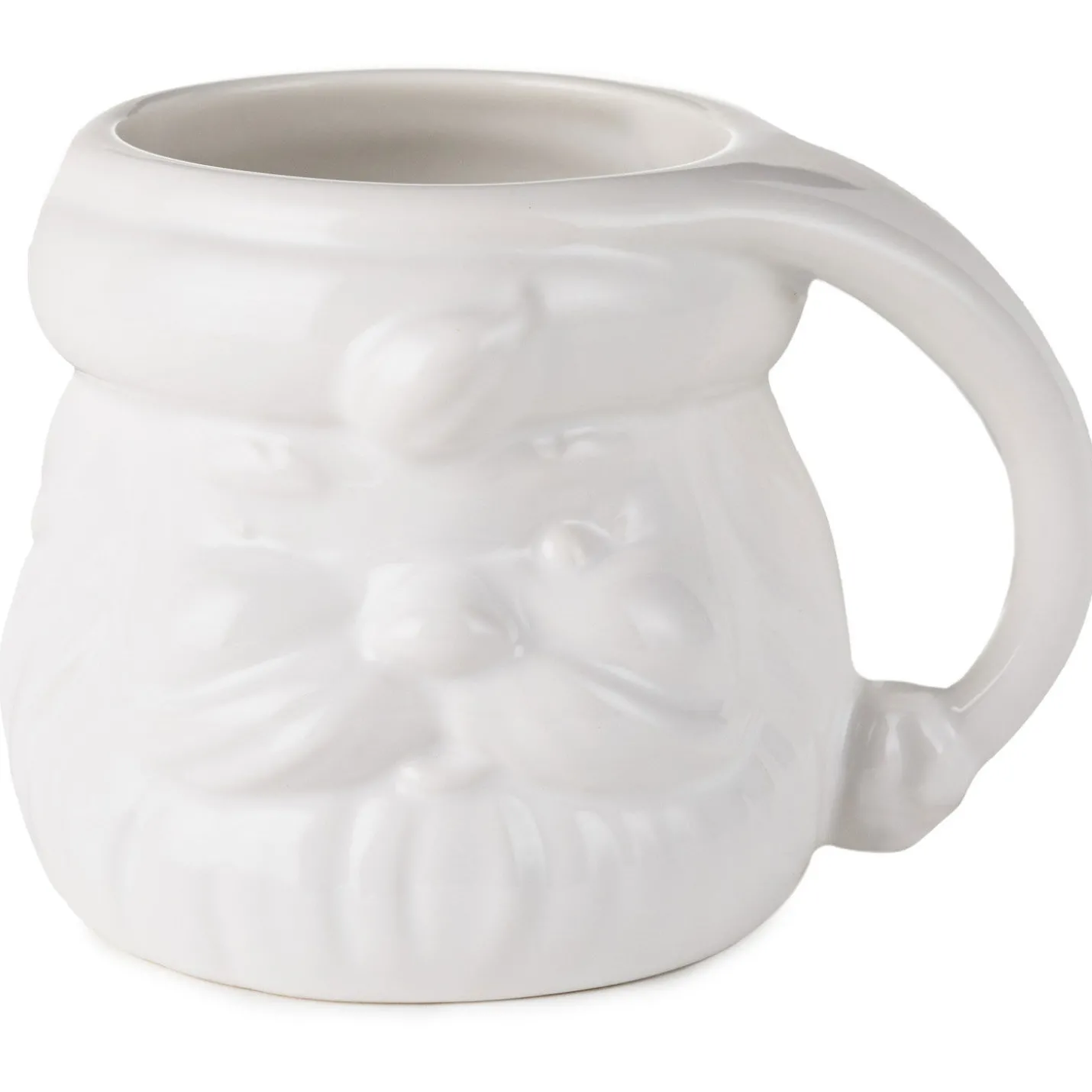 White Sculpted Santa Mug, 8 oz.