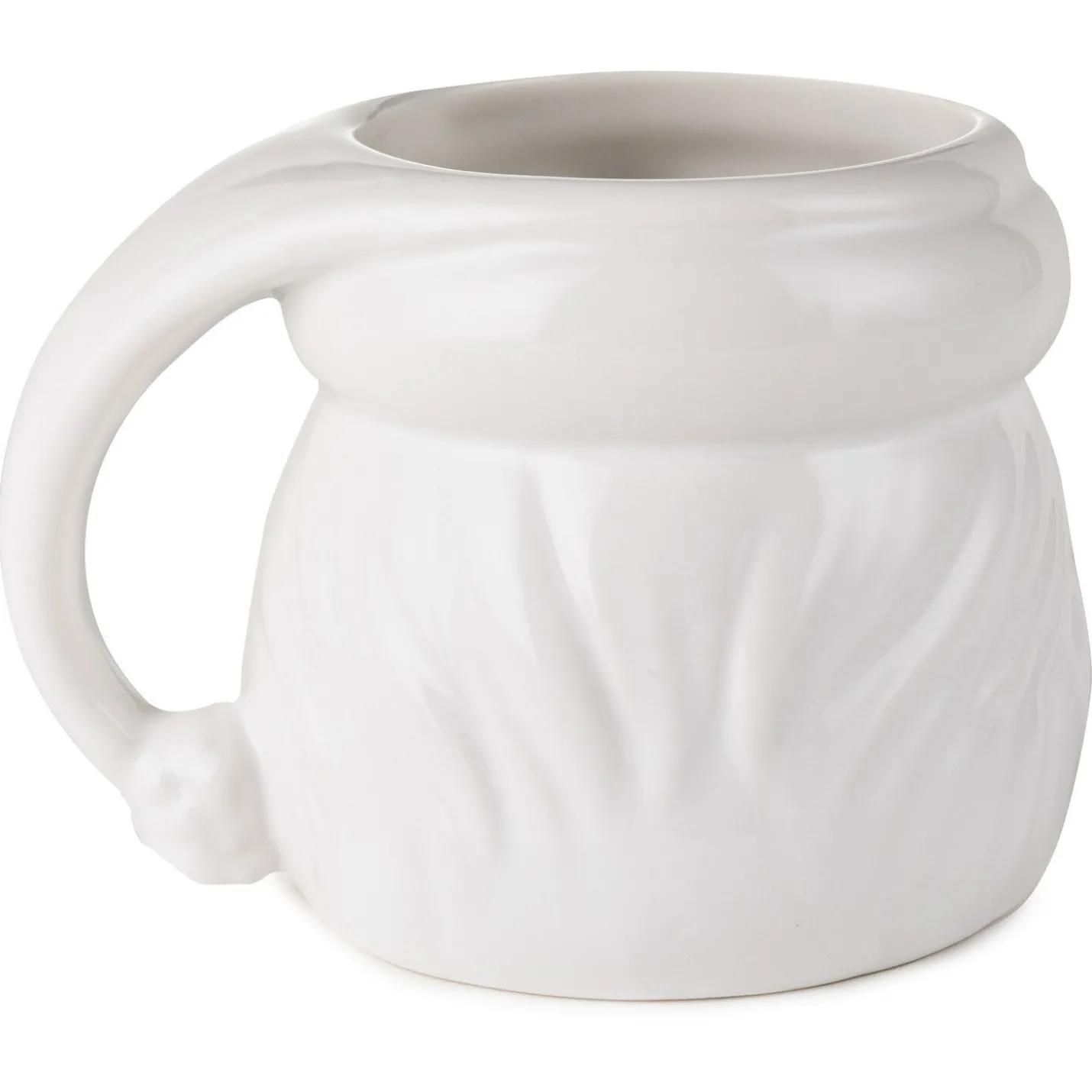 White Sculpted Santa Mug, 8 oz.