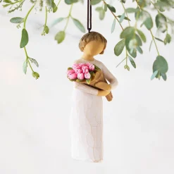 Willow Tree Bright Hope Girl With Bouquet Ornament, 4"