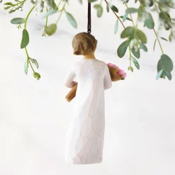 Willow Tree Bright Hope Girl With Bouquet Ornament, 4"