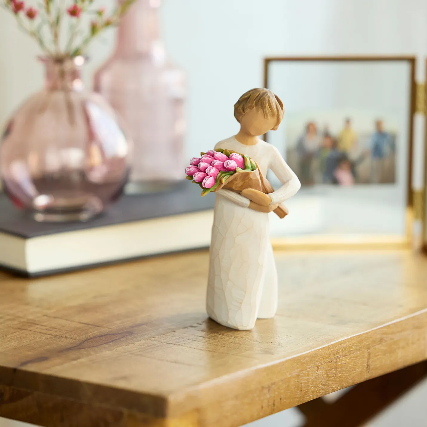 Willow Tree Bright Hope Girl With Tulips Figurine, 5"